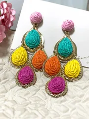大ぶり　カラフル　ピアス