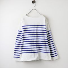 シオタ CIOTA Panel Border Shirt パネルボーダーシャツ F/ホワイト ブルー バスクシャツ ブラウス カットソー【2400014165258】