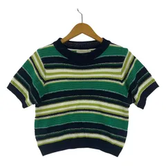 B:MING LIFE STORE by BEAMS ビーミングバイビームス ボーダー サマーニットカットソー sizeONE SIZE/グリーン×ネイビー×ホワイト系