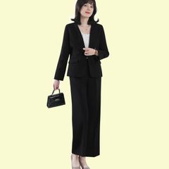 体型カバー 洗える ジャケット＋ワイドパンツ 着せ 2点セット おしゃれ パンツスーツ 女性らしい セットアップ ママ 通勤 レディース 入学式 スーツ 卒業式 イノ 面接 [Yino] 通年
