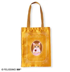 童話とネコのサテン地トートバッグ 茶白 猫 Sleeping Beauty 眠れる森の美女