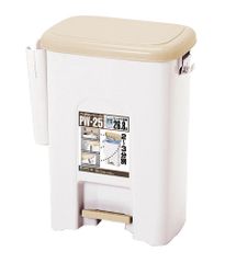 PW-25 ペダルペール ライトベージュ ゴミ箱 約26.8L サンコープラスチック