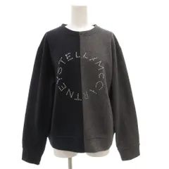 ステラマッカートニー STELLA McCARTNEY スウェット トレーナー プルオーバー ドッキング 切替 長袖 クルーネック サークルロゴ ラインストーン L グレー 紺 ネイビー /GV ■GY19のサムネイル