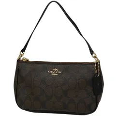 コーチ COACH シグネチャー ハンドバッグ 2WAY ショルダーバッグ ハンドバッグ コーティングキャンバス ダークブラウン F58321 レディース 【中古】