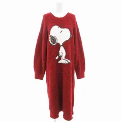 ジェラートピケ gelato pique ×ピーナッツ PEANUTS スヌーピー コラボ ボアワンピース ルームウェア ロング 長袖 F 赤 レッド PWNO215008 /GV