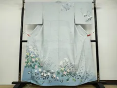 美品 友禅作家 橋本恵落款 正絹 着物 トール“お洒落スズラン”訪問着 T-31