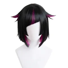 新品 コスプレ ウィッグ リリア・ヴァンルージュ かつら カツラ 耐熱 変装用ウィッグ コスチューム小物 (黒 ピンク) パーティー 仮装 LAOBAO 文化祭 お祭り 学園祭 クリスマス ハロウィン イベント ロング 可愛い 原宿風 姫カット ストレート 姫