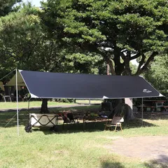ネイチャーハイク レクタタープ 4～6人用 ブラック/シルバー Naturehike アウトドア キャンプ 長方形 大型 コンパクト