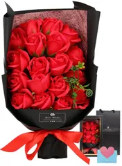 【特価商品】赤 バラ プレゼント 人気 母の日 卒業式 退職祝い 開店祝い ボックスとメッセージカード付き 箱入り ギフトお花 誕生日 花束 ソープフラワー