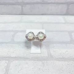 イヤリング　シルバー　silver　パール　ビジュー　ラウンド　アンティーク　ヴィンテージ　EL-0641