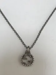 GUCCI グッチ　アラベスク　ネックレス　インターロッキング 燻　sv925  I.50
