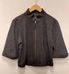 【良品】agnesb アニエス べー ノーカラー ウールジャケット XL グレー M2 未使用品 アニエスベー agnes.b ノーカラージャケット グレーカラー