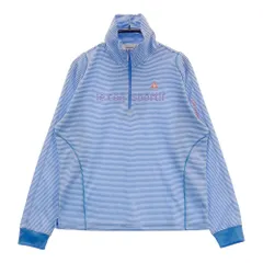サイズ：L LECOQ GOLF ルコックゴルフ  ハーフジップ 長袖ポロシャツ ボーダー柄 ブルー系 [240101212980]# ゴルフウェア レディース ストスト