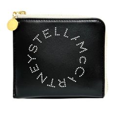 極美品 ステラマッカートニー サークルロゴ シボ革 現行 二つ折り財布