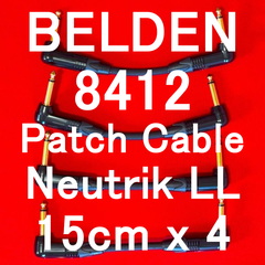 BELDEN 8412 Patch Cable with Neutrik Gold Plated Plug LL 15cm x 4本