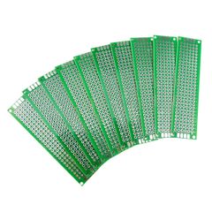 特価商品 EasyWordMall 10個 2*8CM PCB ユニバーサル プリント基板 電子回路基板 両面 DIY パンこね台 1.6mm厚さ 2.54mmピッチ