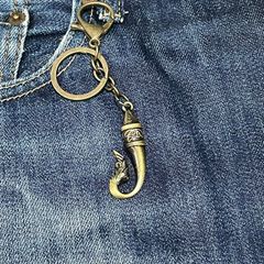 新品 送料無料 ☆ キーホルダー カギ 鉤 アメカジ パンク ストリート 人気  アクセサリー
