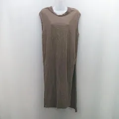 ◇ journal standard ノースリーブ クルーネック サイドスリット レイヤード カットソー 表記なし ブラウン レディース E  【1310050040086】