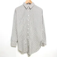 DEUXIEME CLASSE - 美品 22AW Deuxieme Classe ドゥーズィエムクラス BF SHIRTS ストライプ柄 オーバーサイズシャツ ブラウス ブラウン×ホワイト レディース 古着 中古 USED 美品 22AW Deuxieme Classe ドゥーズィエムクラス BF SHIRTS