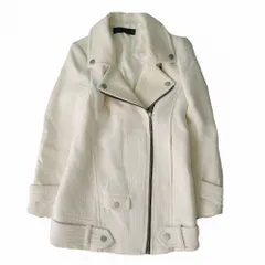 ZARA WOMAN ザラウーマン ジャガード ダブルライダースジャケット アウター ホワイト サイズXS レディース /T2K