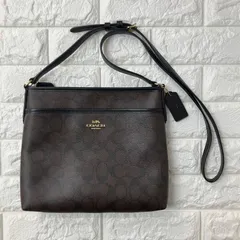 ★ 美品　COACH コーチ ショルダーバッグ シグネチャー レザー　ブラウン 茶　レディース
