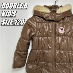 【国内古着】DOUBLE.B　ダブルビー　ファー付き中綿ジャケット　キッズ　サイズ表記120　ブラウン