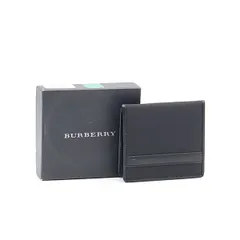 箱付き 良品 バーバリー ブラックレザー ノバチェック メンズコインケース 2000000 NSK OMI