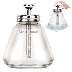 新品 ハンドラップ クリーンポット 靴磨き 水 ディスペンサー 水差し プッシュダウンポンプディスペンサー ネイル 溶剤 容器 ポンプボトル アルコール エタノール ガラス 180ml