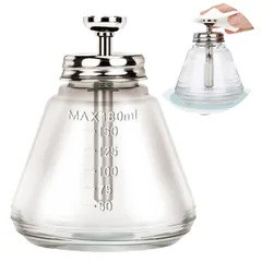 新品 ハンドラップ クリーンポット 靴磨き 水 ディスペンサー 水差し プッシュダウンポンプディスペンサー ネイル 溶剤 容器 ポンプボトル アルコール エタノール ガラス 180ml