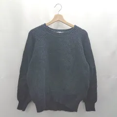 ◇ ⊇ AMERICAN HOLIC アメリカン ホリック 無地 フード 長袖 ニット サイズM ネイビー系 レディース E  【1502030009637】