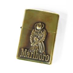 【ユーズド】Zippo ジッポーライター マルボロ カウボーイ メタル ブラス 真鍮 2003年製