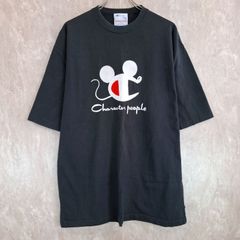 REVERSE WEAVE リバースウィーブ character people ロゴ刺繍 スリット ビッグシルエット ブラック　黒 F Tシャツ