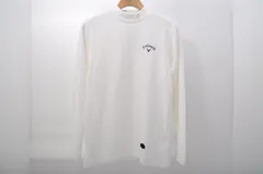 中古 メンズ キャロウェイ Callaway 長袖シャツ M 白 ホワイト モックネック 裏微起毛