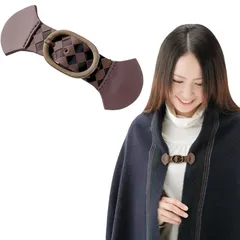 【新品】 [smile smile smile] レザー調 便利クリップ 1個 ズレやすいストールやマフラーをしっかり留めておしゃれに仕上げる ベルトタイプ リングタイプ ストール クリップ ショール 留め具 マフラー ズレ防止 ポンチョ風 前開き 着脱簡 0