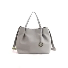 ☆ Lグレー ☆ COOCO ソフトフェイクレザータックミニ2WAYトートバッグ クーコ COOCO トートバッグ ミニ 2WAY レディース トート ショルダー 肩掛け ななめ掛け 斜めかけ トートバック 手提げ ミニトート ミニショルダー ブランド