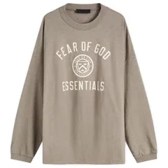 【送料無料】 フィアオブゴッド メンズ Tシャツ トップス Fear of God ESSENTIALS Crest Logo Long Sleeve T-Shirt Heather Grey