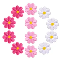 新品 ワッペン アイロン アップリケ 花 4cm 12枚セット アイロンワッペン 女の子 子供 小さい サイズ アイロン刺繍シール 刺繍 アップリケ パッチ 補修 DIY 手芸 裁縫 衣類 浴衣 手袋 手帳 飾り おしゃれ かわいい PureSino (MIX