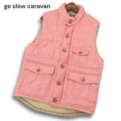 go slow caravan ゴースローキャラバン 秋冬 ウール★ 中綿 ワーク ベスト Sz.3 メンズ ピンク アウトドア