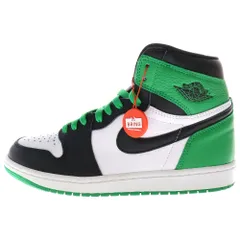 NIKE (ナイキ) AIR JORDAN 1 HI Black and Lucky Green DZ5485-031 エアジョーダン1 ラッキーグリーン ハイカットスニーカー シューズ ホワイト/グリーン US8.5/26.5cm
