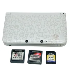 ニンテンドー NINTENDO 3DSLL SPR-001 モンハン アイルー 本体／ソフト2本／SDカード4GB