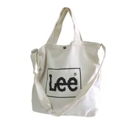 [リー] トート ショルダー バッグ ２way キャンバス 帆布 ロゴ ホワイト