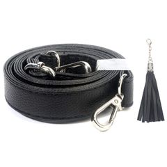 BEAULEGAN ショルダー ストラップ PU バッグ用 付け替え ライチ粒 調節可能 黒 広い1.8 cm (銀バックル)