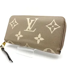 【 箱付／美品 】LOUIS VUITTON　ルイヴィトン　RFID　モノグラムアンプラント　ジッピーウォレット　ラウンドファスナー　長財布　トゥルトレールクレーム　ベージュレザー