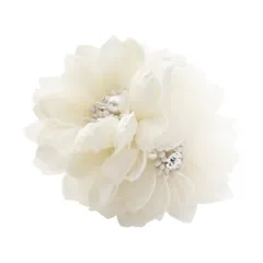 【アイボリー×ワンサイズ】[Cream dot. クリームドット公式] コサージュ パール フォーマル 卒業式 卒園式 入学式 入園式 ママスーツ マグネット 磁石 ビジュー フラワー 花 ダブル 上品 エレガント ワンポイント 華やか 大人