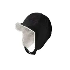 56.0-60.0 cm_G-PL03-ブラック [Croogo] パイロットキャップ 裏ボア 防寒帽 飛行帽 アビエーター フライトキャップ 寒冷地 短いツバ 農作業 雪掻き メンズ 冬 暖かい 耳あて付きキャップ アウトドア 防寒 帽子 フリース 飛行帽