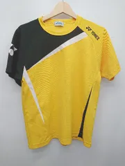 ◇ YONEX ヨネックス 速乾 スポーツ 練習着 半袖 Tシャツ カットソー サイズS イエロー ブラック メンズ P  【1407260010197】