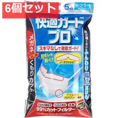 快適ガードプロ プリーツタイプ ふつうサイズ 5枚入 6個セット まとめ売り