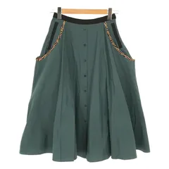 【美品】  AKANE UTSUNOMIYA / アカネウツノミヤ | 2019SS | ナイロン コットン ウォッシュ パイピング ポケット フレア ロング スカート | 36 | olive | レディース