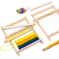 家族 学校 手芸屋 贈り物 布づくり 想像力達成 調整可能 操作簡単 DIY 木製 21x16.5cm 手芸道具 知育玩具 糸付き 卓上手織機 編み機 手織り機 子供用織機 Zhejia