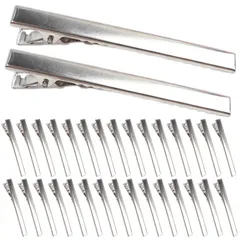 ヘアクリップ 約30個入り DIY ヘアピン 髪留め 金具 ヘアアクセサリー パーツ シルバー 7.5cm NYANDELMO [シルバー] [7.5㎝]